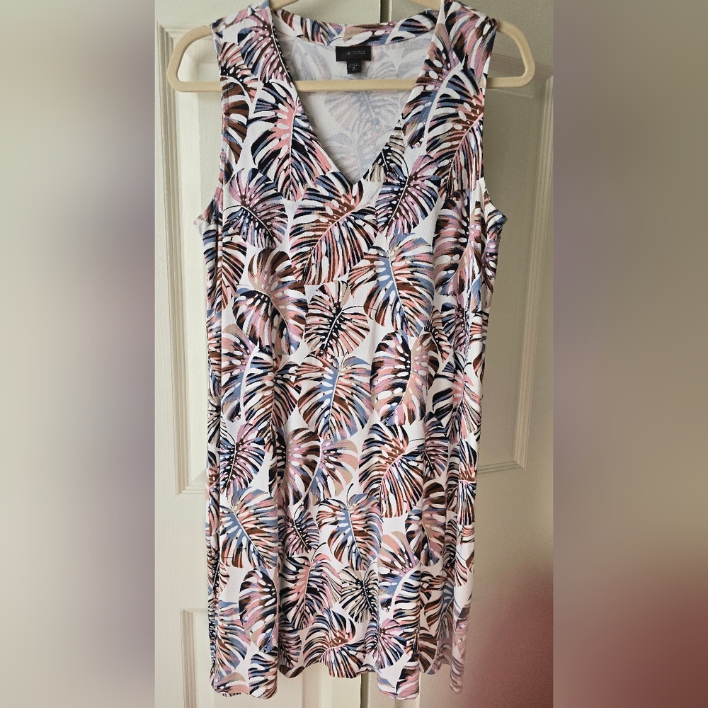 J. Jill Floral Leaf Print Dress - Wearever Collection - Picture 2 of 5
